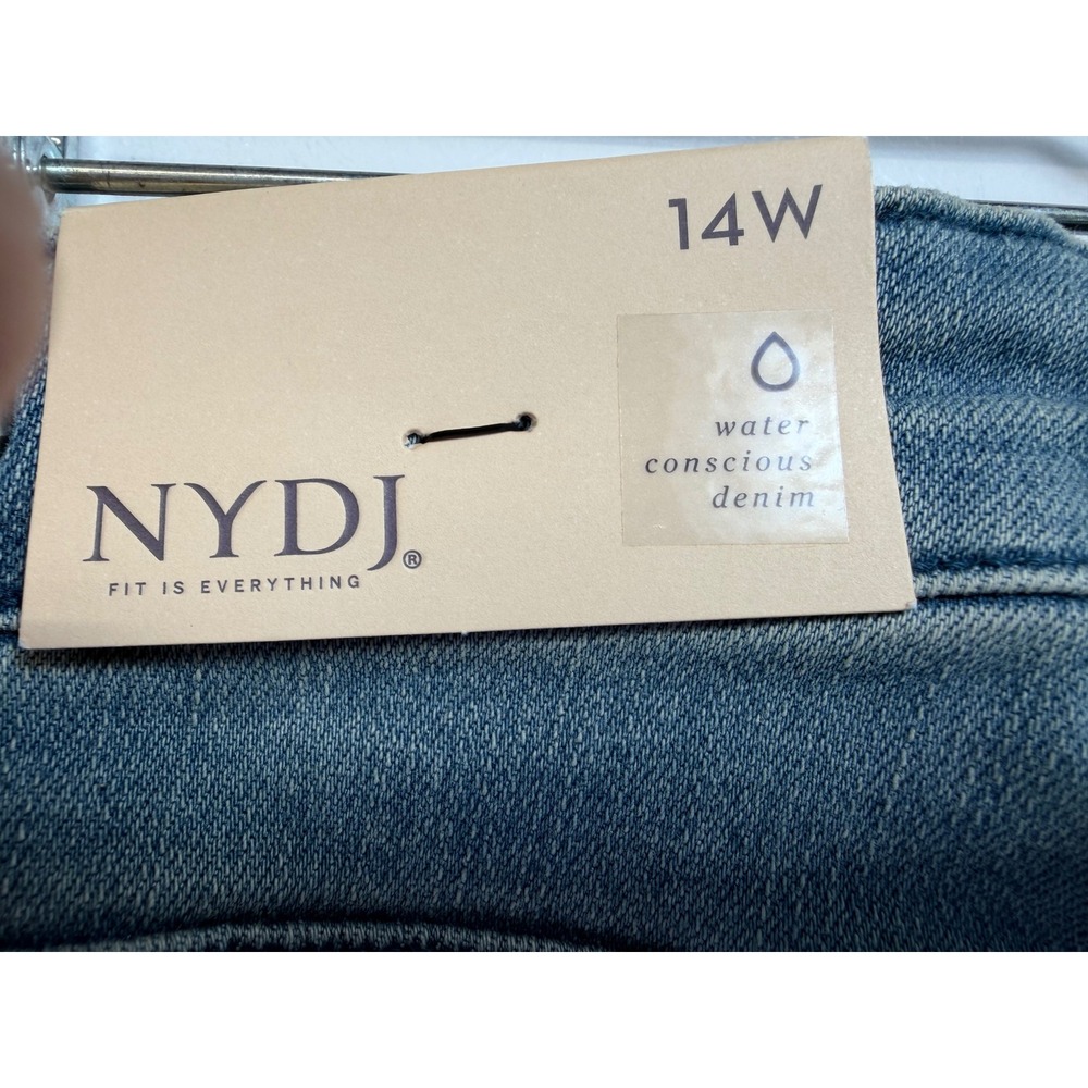 NYDJ Skinny Capri Jeans Arroyo Blue Lift Tuck Water Conscious 14W 36x18 (AA6) - Picture 3 of 8